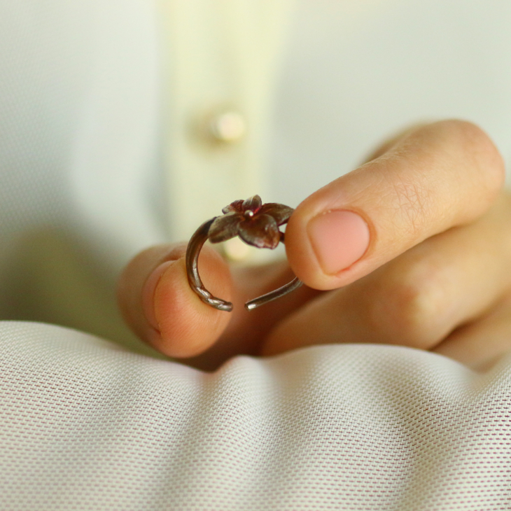 Ring in silver, Hydrangea , фото 3